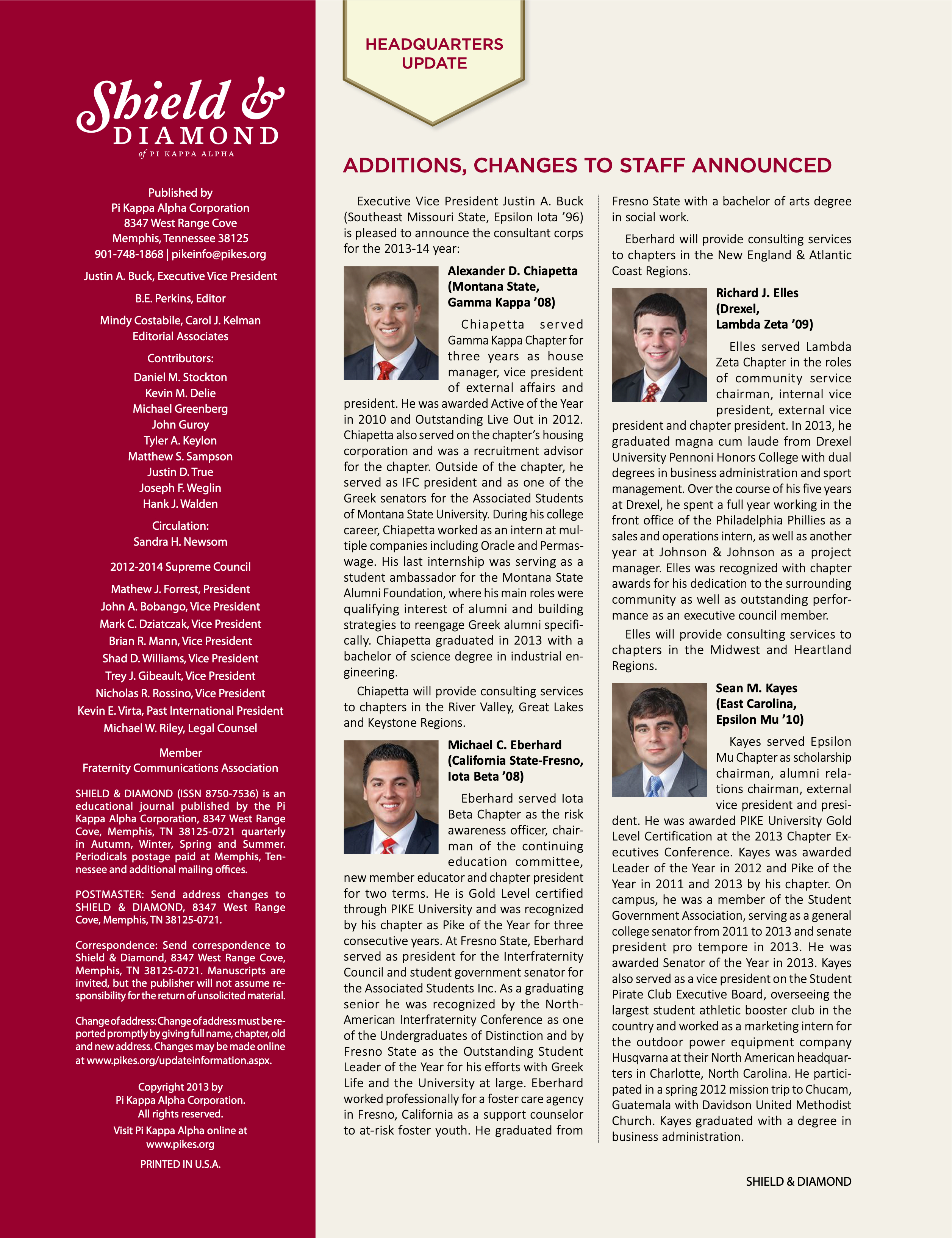 Headquarters Update: Additions, Changes to Staff Announced